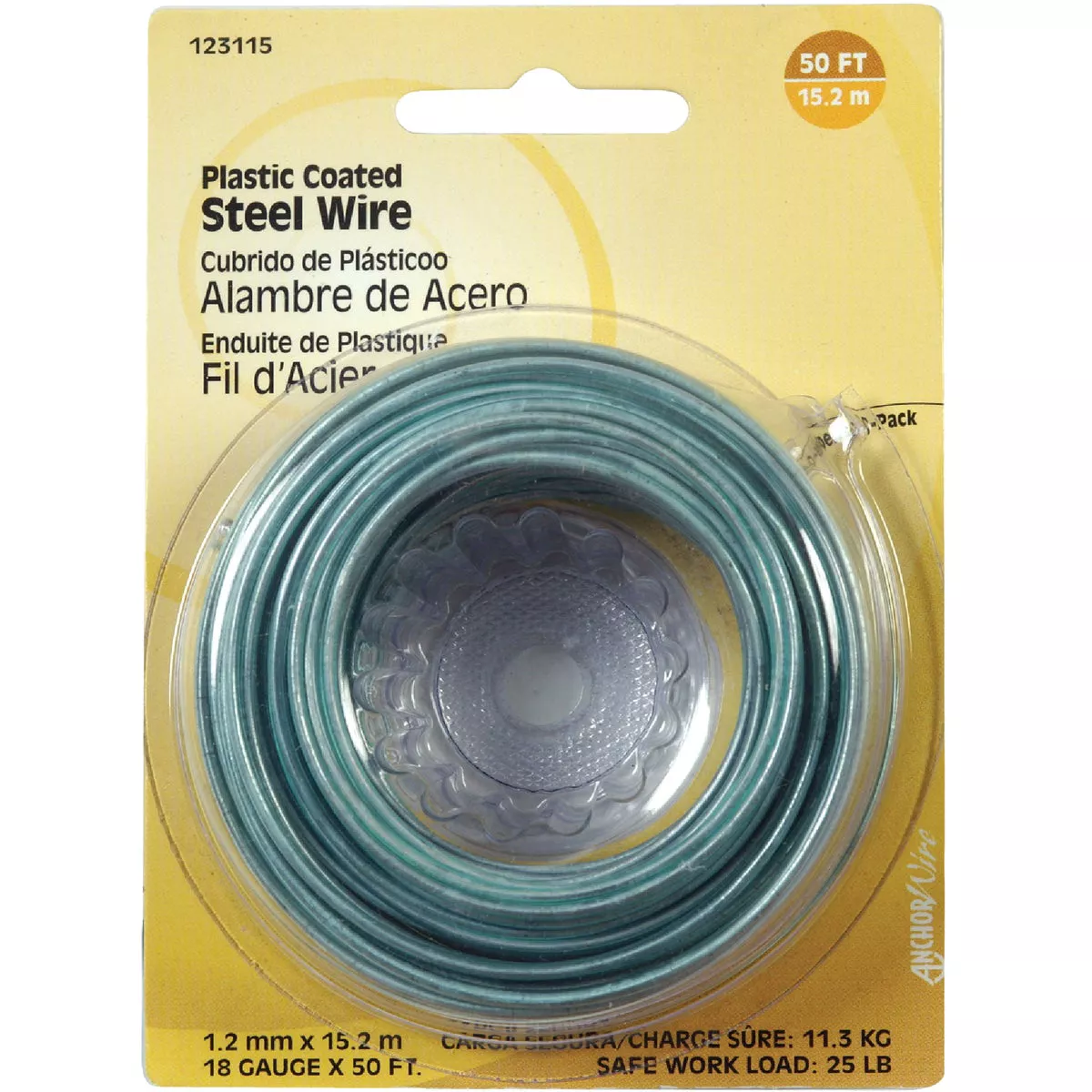 Hillman Anchor Wire 50 Ft. 18 Ga. Plastic Coated Steel General Purpose ...