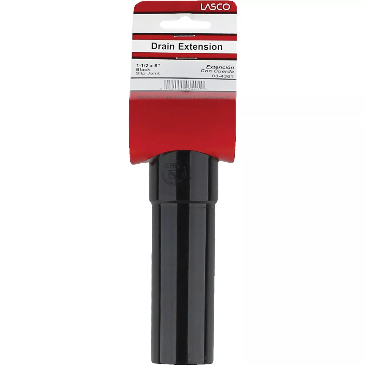 Lasco 1-1/2 In. OD x 6 In. L Black Plastic Extension Tube - photo 2