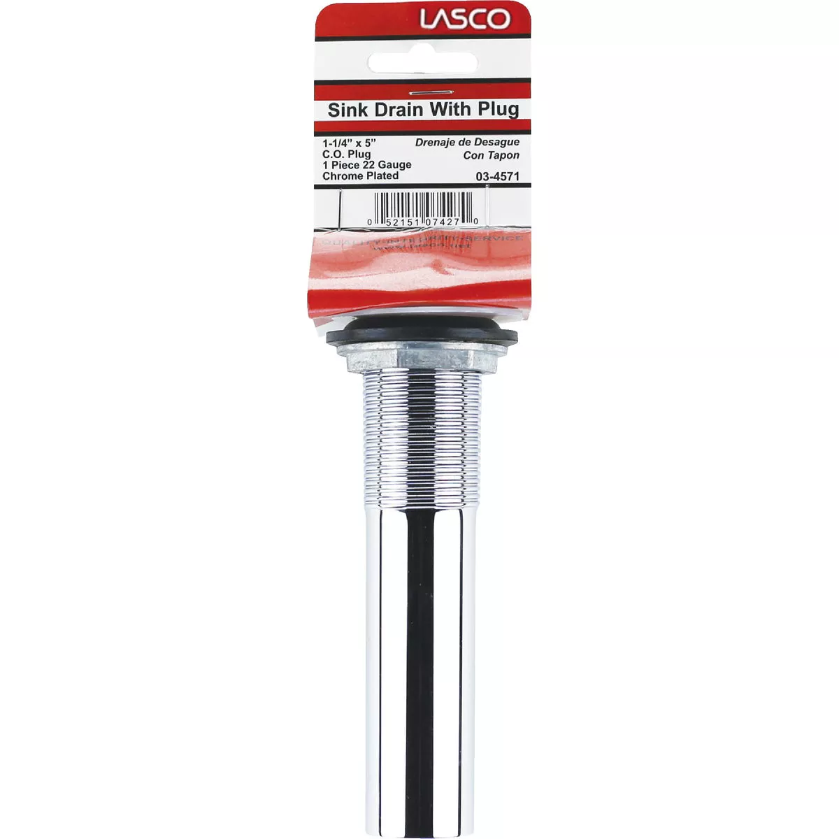 Lasco 1-1/4 In. Chrome-Plated Brass C.O. Plug 1-Piece Bathroom Sink Drain - photo 2