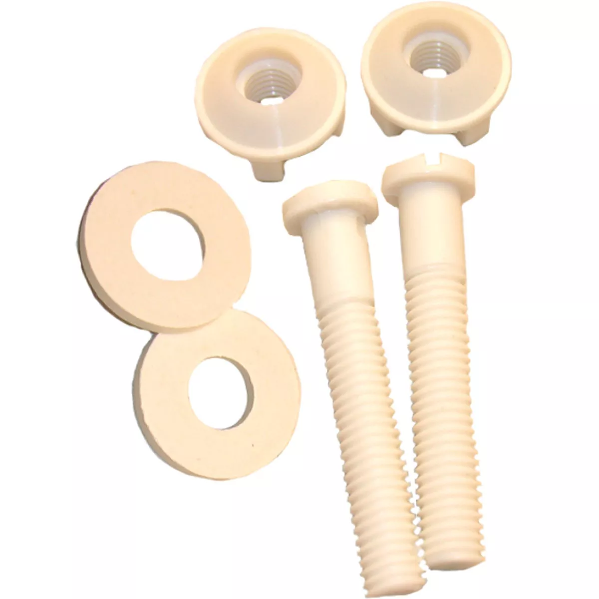 Lasco 3/8" x 2-1/4" White Plastic Toilet Seat Bolt, Includes Nuts and Washers