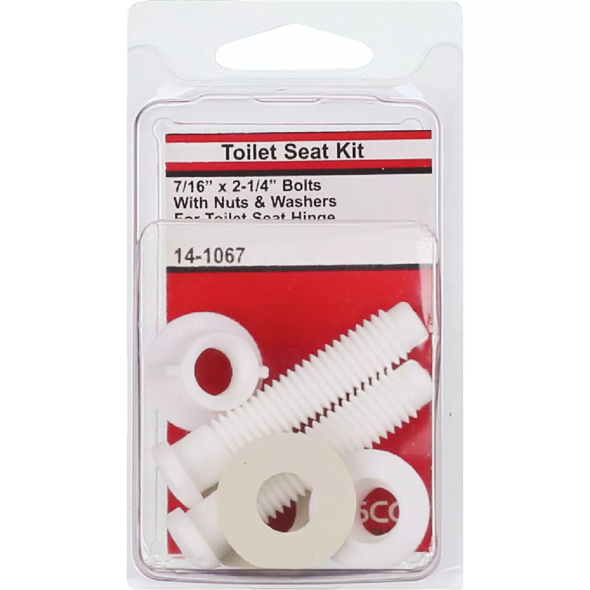 Lasco 7/17" x 2-1/8" White Plastic Toilet Seat Bolt, Includes Nuts and Washers - photo 2