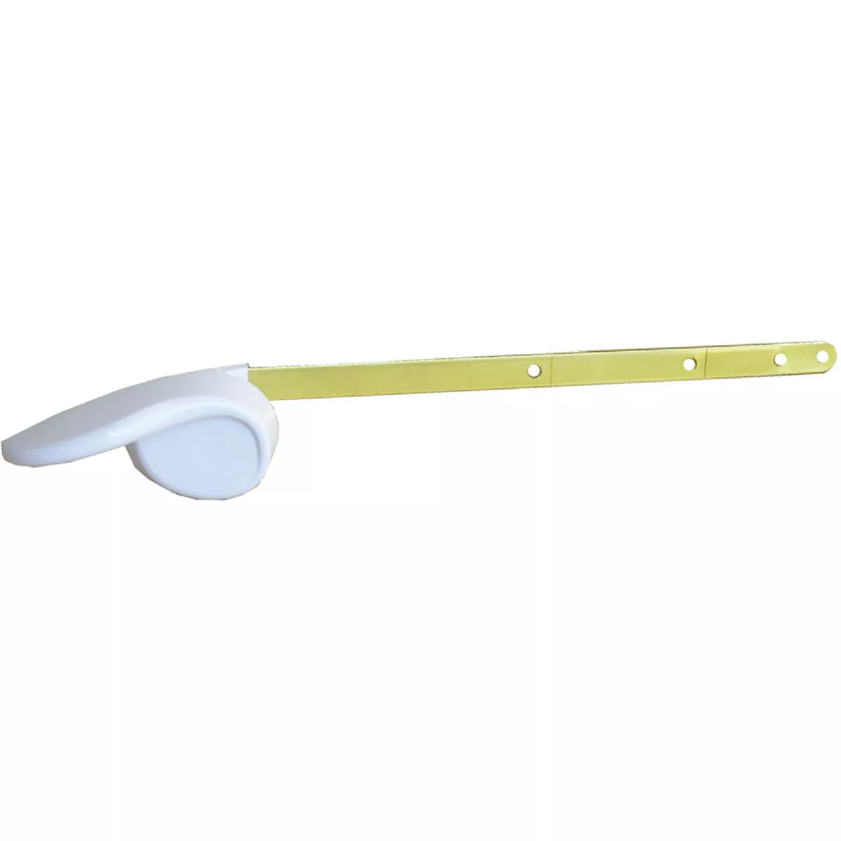 Lasco White Tank Lever with Brass Flat Arm