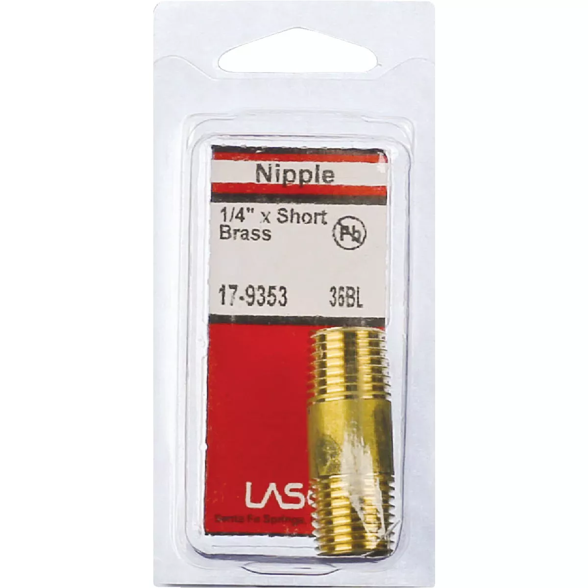 Lasco 1/4 In. MPT x 1-1/2 In. Short Brass Nipple - photo 2