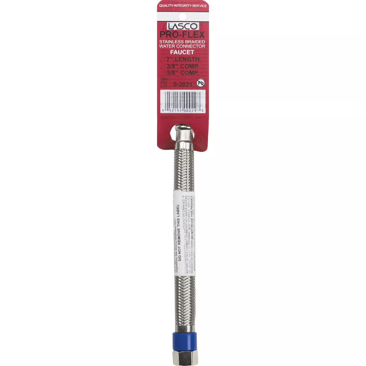 Lasco 3/8 In. Dia. x 6-3/4 In. L. F Compression Braided Stainless Steel Faucet Connector - photo 2