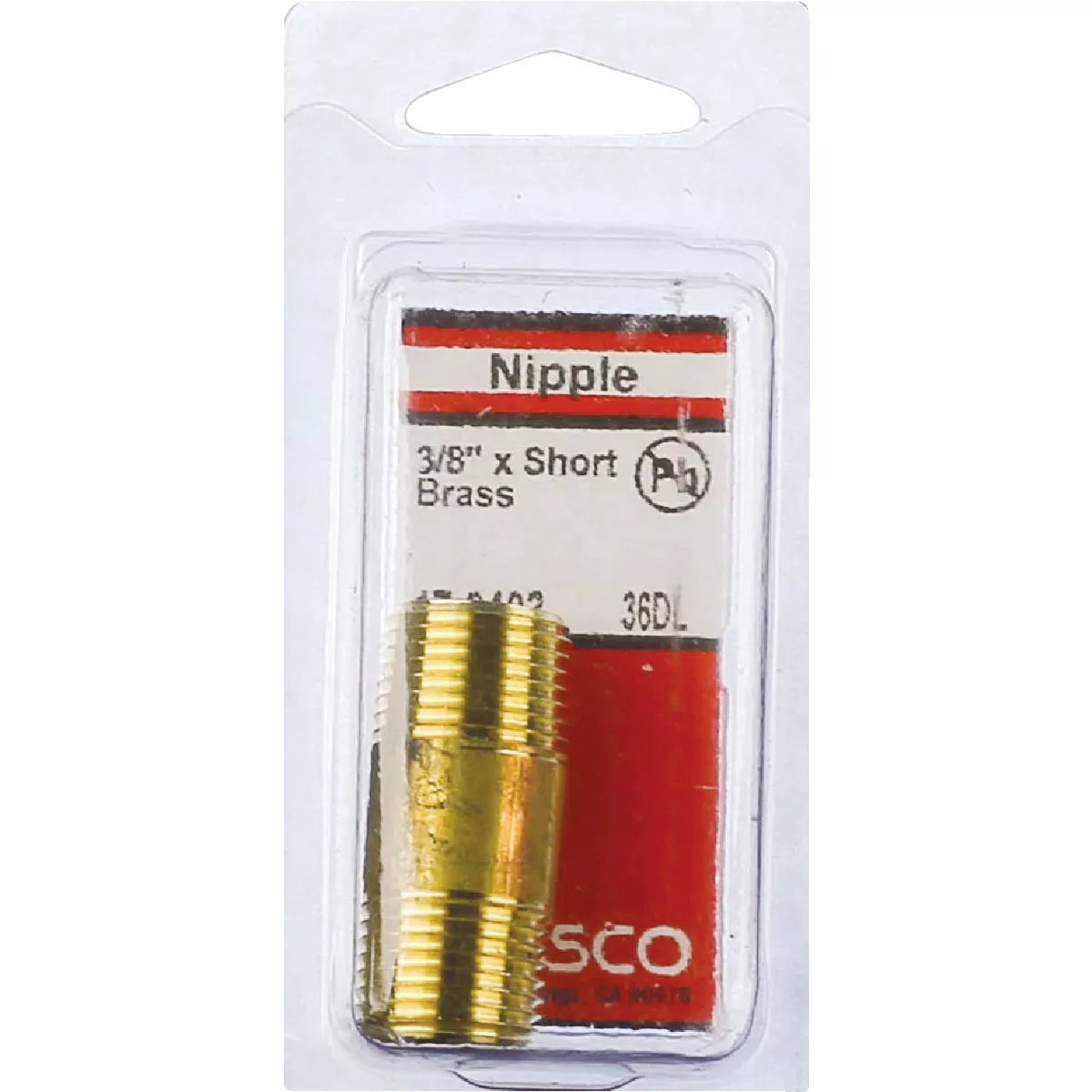 Lasco 3/8 In. MPT x 1-1/2 In. Short Brass Nipple - photo 2