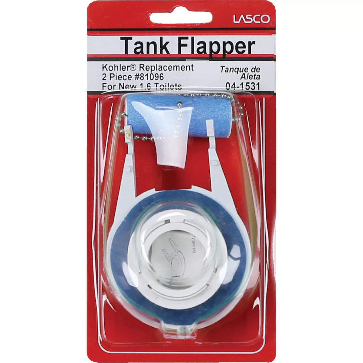 Lasco Kohler Welworth Model 2-Pc. White Flapper with Float and Chain - photo 2