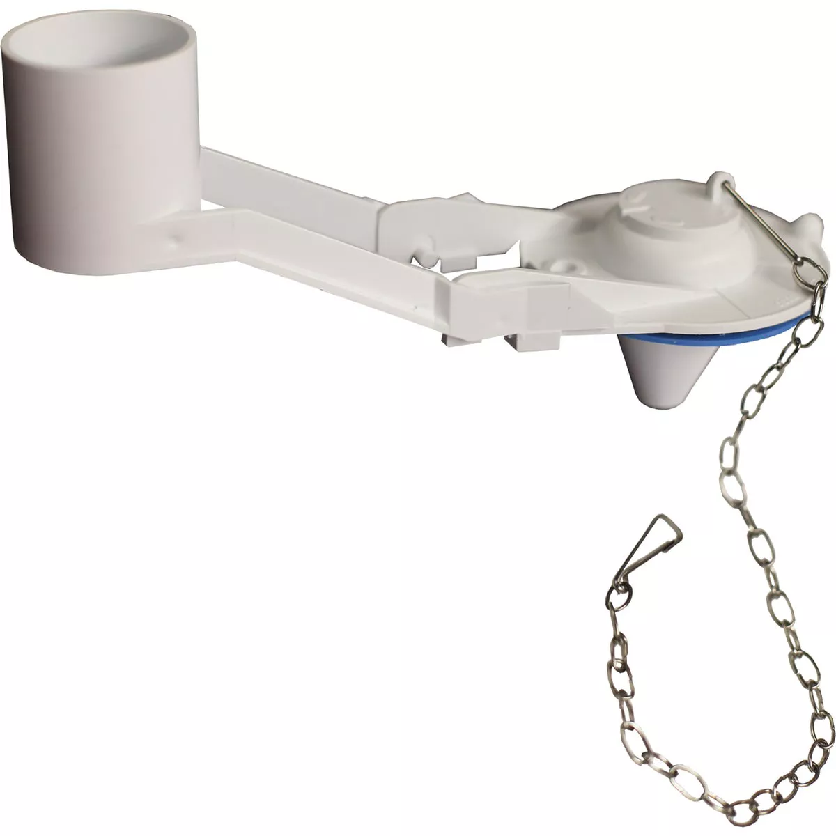 Lasco Coast White Plastic Counter Balanced Flapper with Stainless Steel Chain