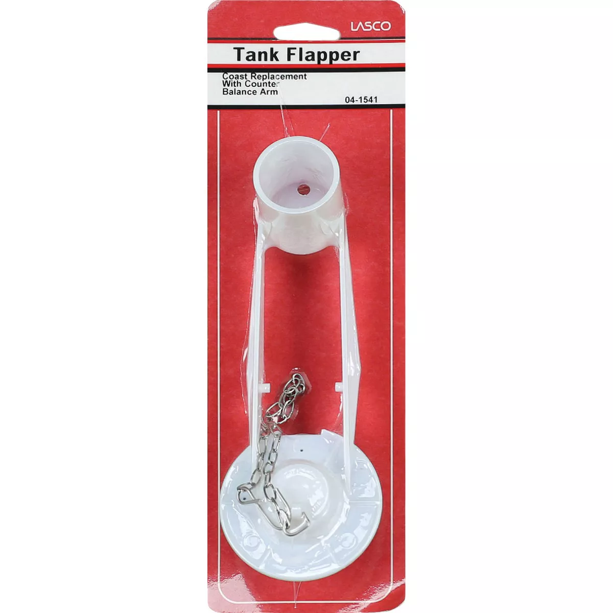 Lasco Coast White Plastic Counter Balanced Flapper with Stainless Steel Chain - photo 2