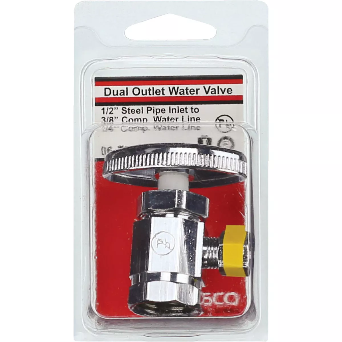 Lasco 1/2 In. IP x 3/8 In. Compression x 1/4 In. Compression Multi-Turn Style Angle Valve - photo 2