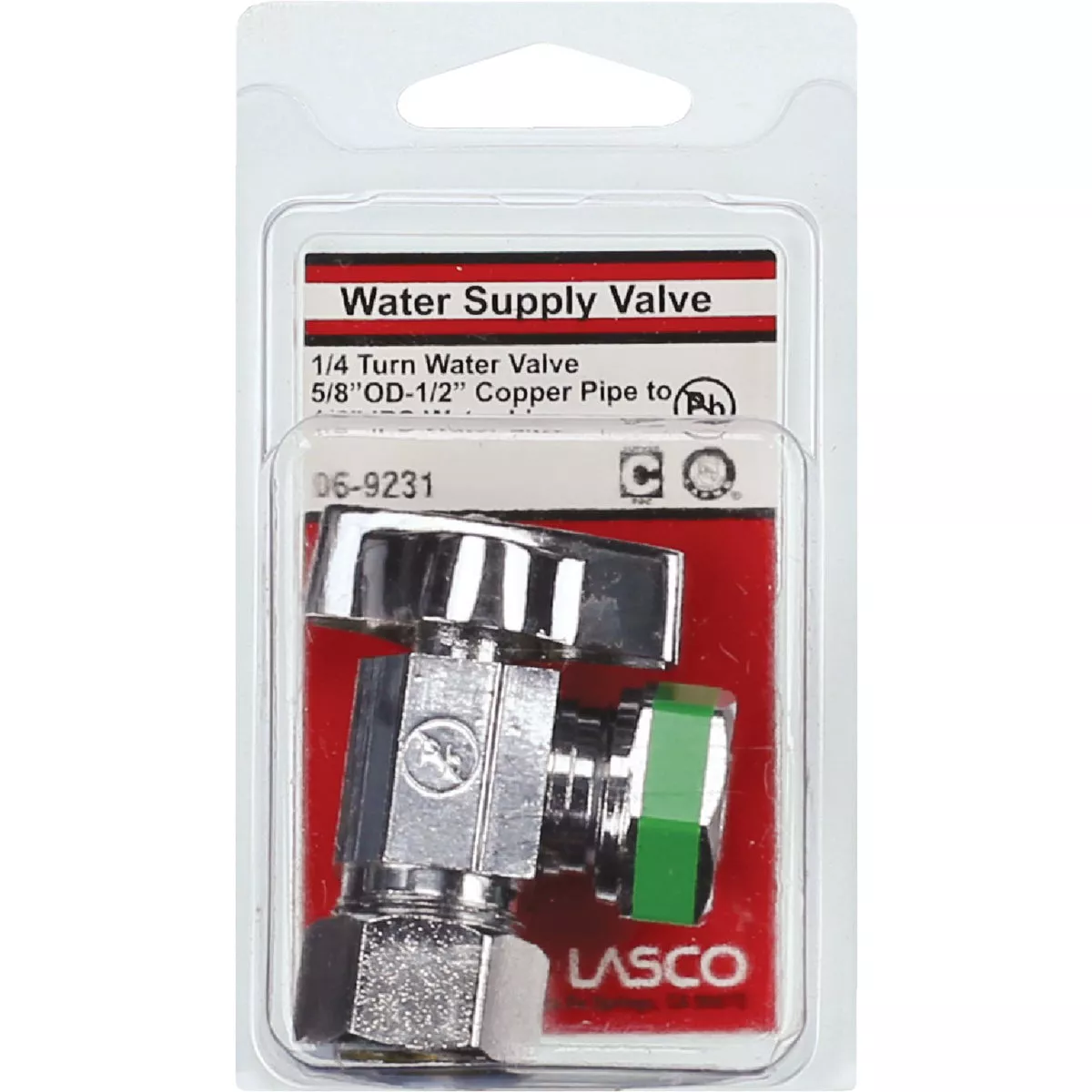 Lasco 5/8 In. Copper C Inlet x 1/2 IP Outlet 1/4 Turn Angle Valve - photo 2