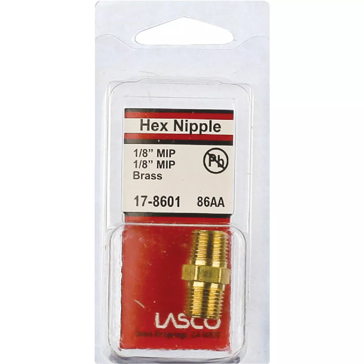 Lasco 1/8 In. MPT x 1/8 In. MPT Brass Hex Nipple - photo 2