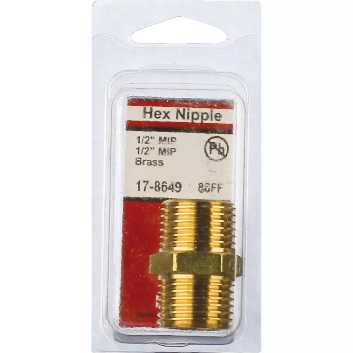 Lasco 1/2 In. MPT x 1/2 In. MPT Brass Hex Nipple - photo 2