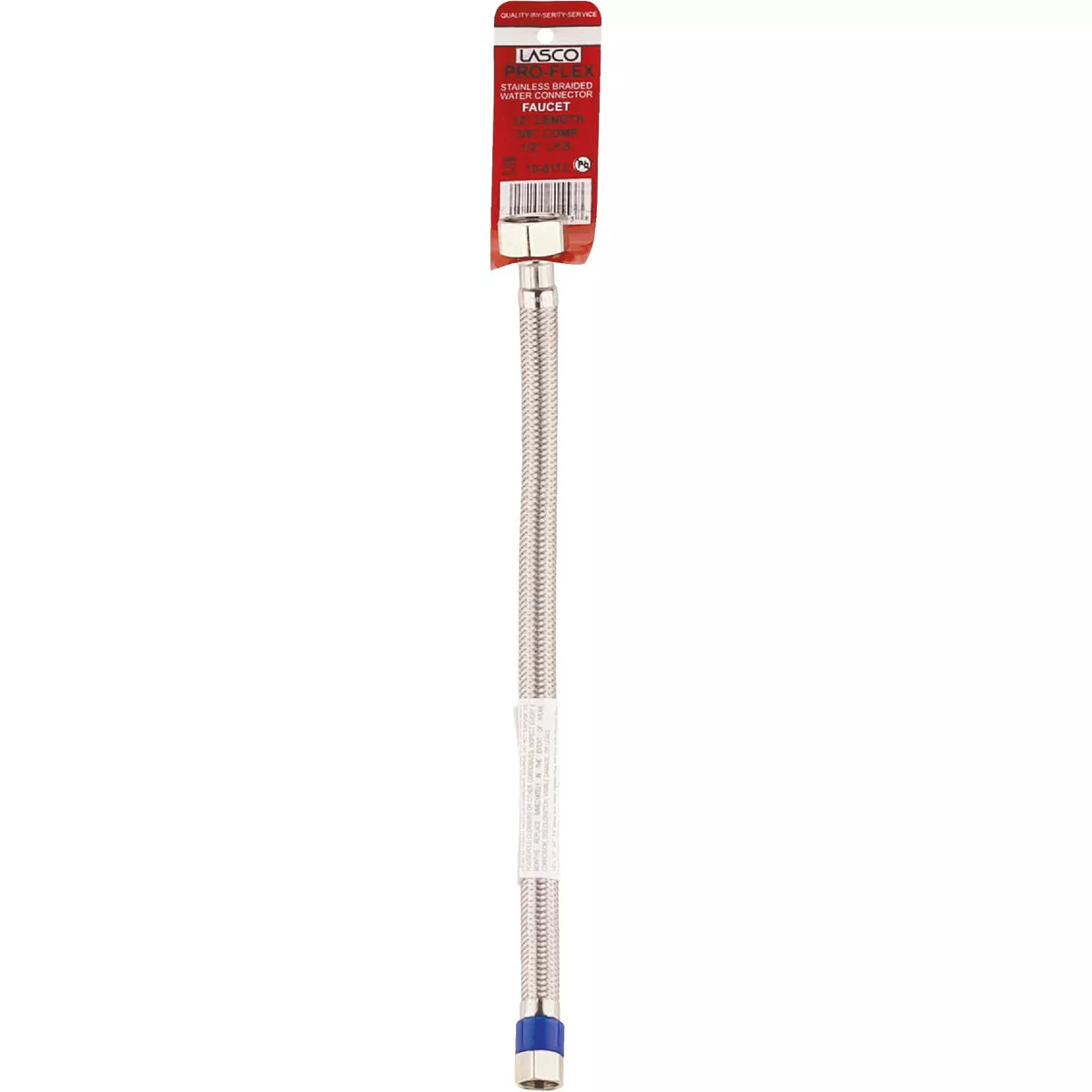 Lasco 3/8 In. C x 1/2 In. FIP x 12 In. L Stainless Steel Braided Supply Faucet Connector - photo 2