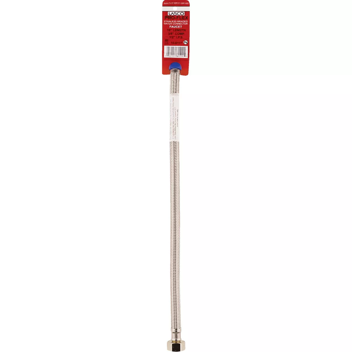 Lasco 3/8 In. C x 1/2 In. FIP x 16 In. L Stainless Steel Braided Supply Faucet Connector - photo 2