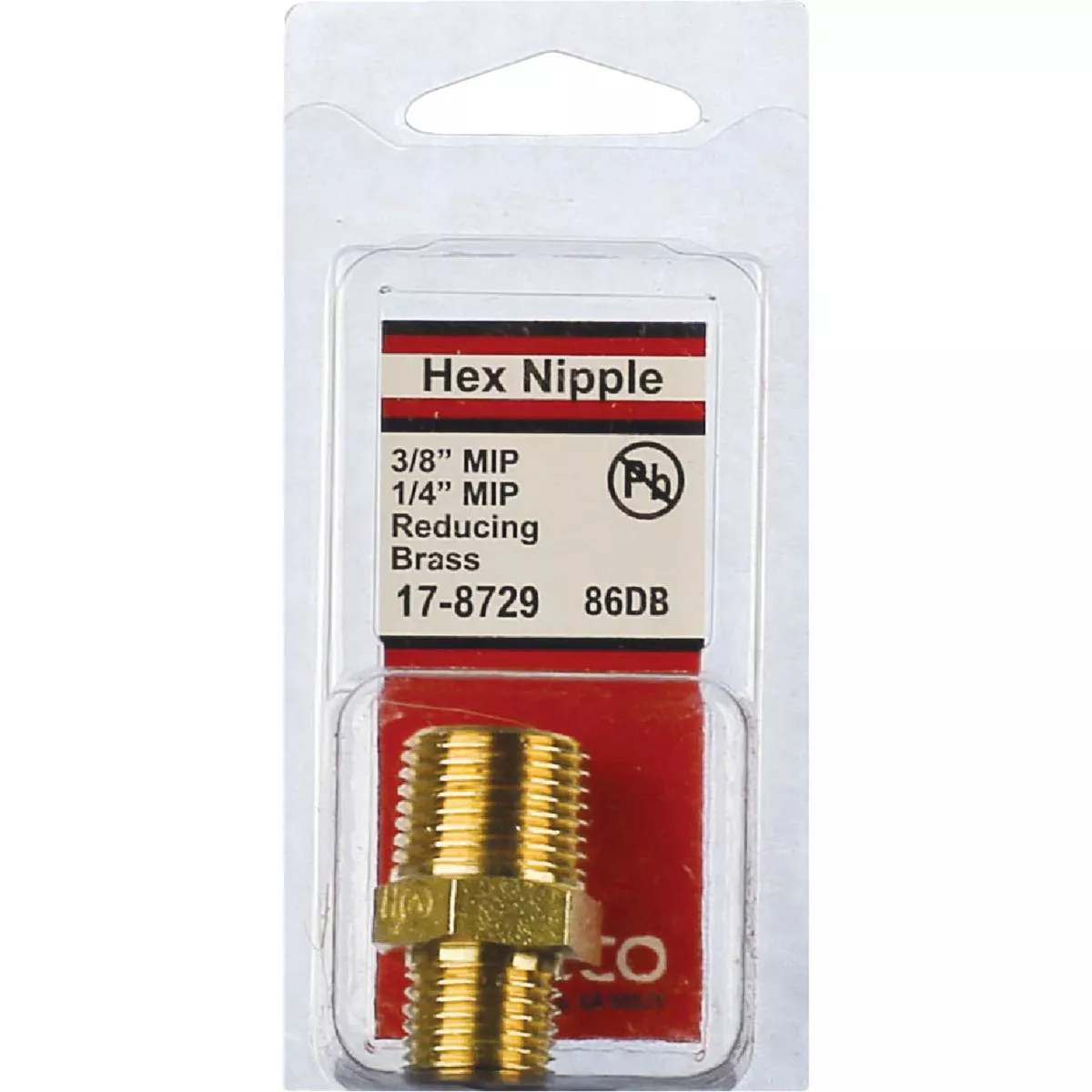 Lasco 3/8 In. MPT x 1/4 In. MPT Brass Hex Nipple - photo 2