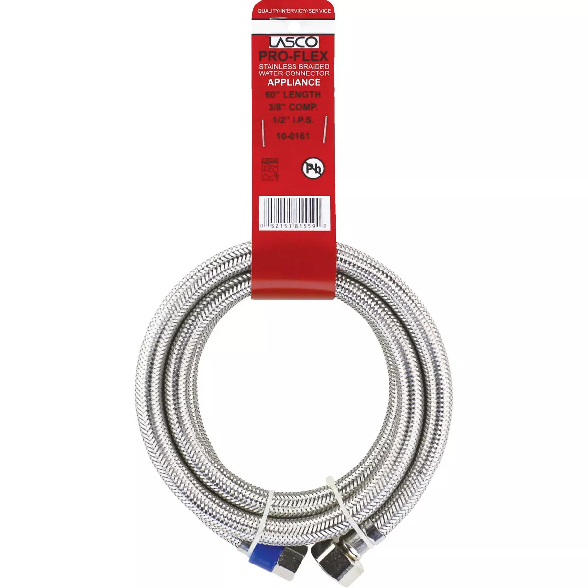 Lasco 3/8 In. C x 1/2 In. FIP x 60 In. L Stainless Steel Braided Supply Faucet Connector - photo 2