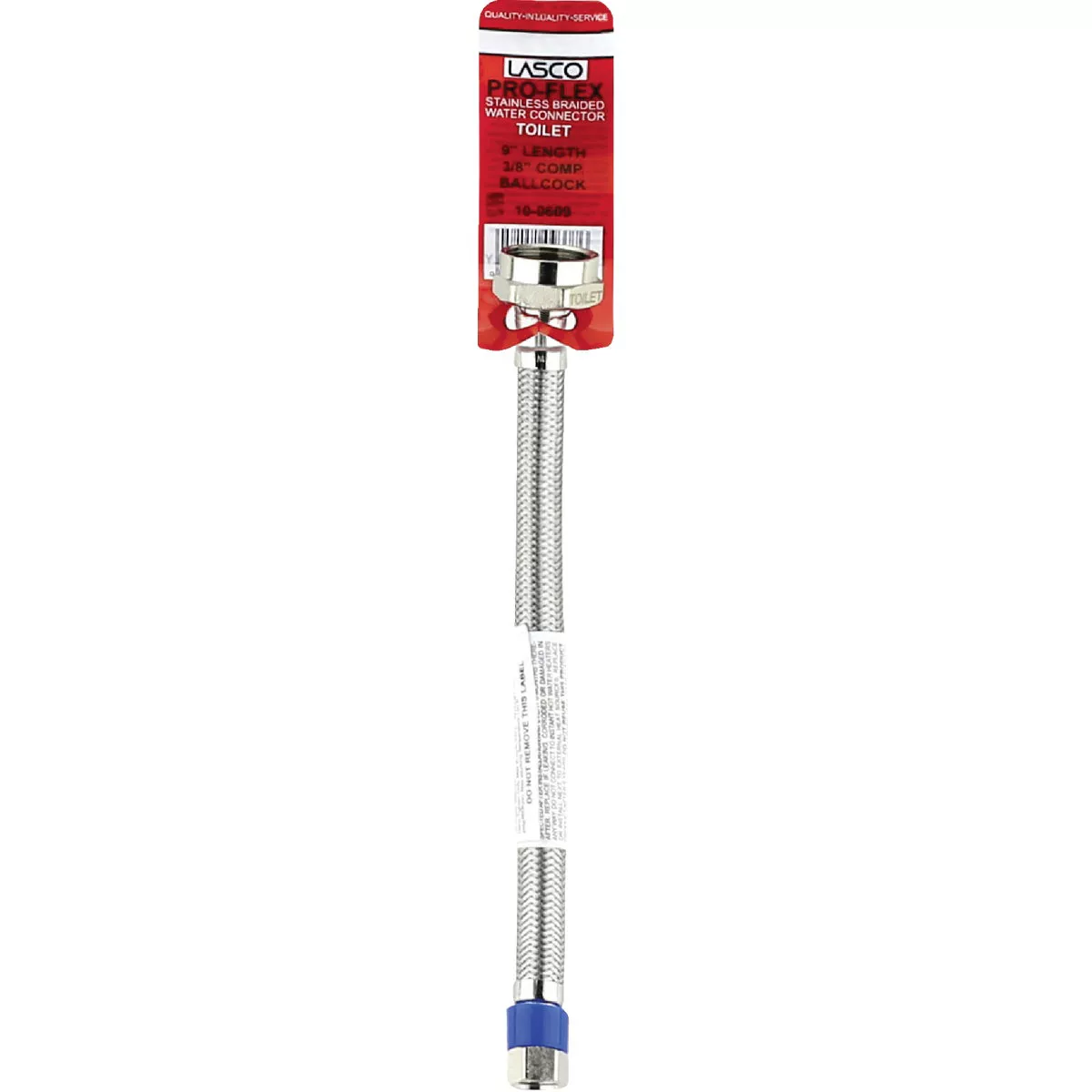 Lasco 3/8 In. C x 7/8 In. BC x 9 In. L Braided Stainless Steel Flex Line Toilet Connector - photo 2