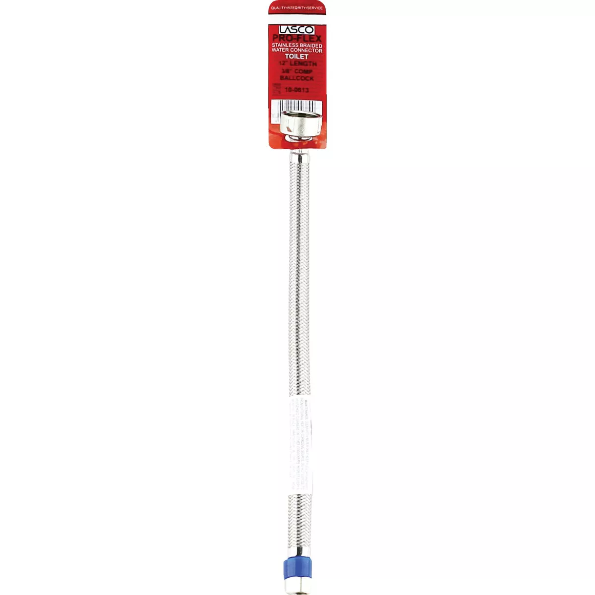 Lasco 3/8 In. C x 7/8 In. BC x 12 In. L Braided Stainless Steel Flex Line Toilet Connector - photo 2