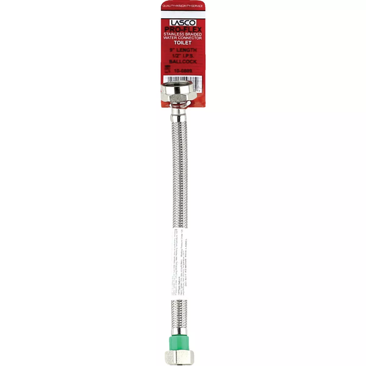 Lasco 1/2 In. IPS x 7/8 In. BC x 9 In. L Braided Stainless Steel Flex Line Toilet Connector - photo 2
