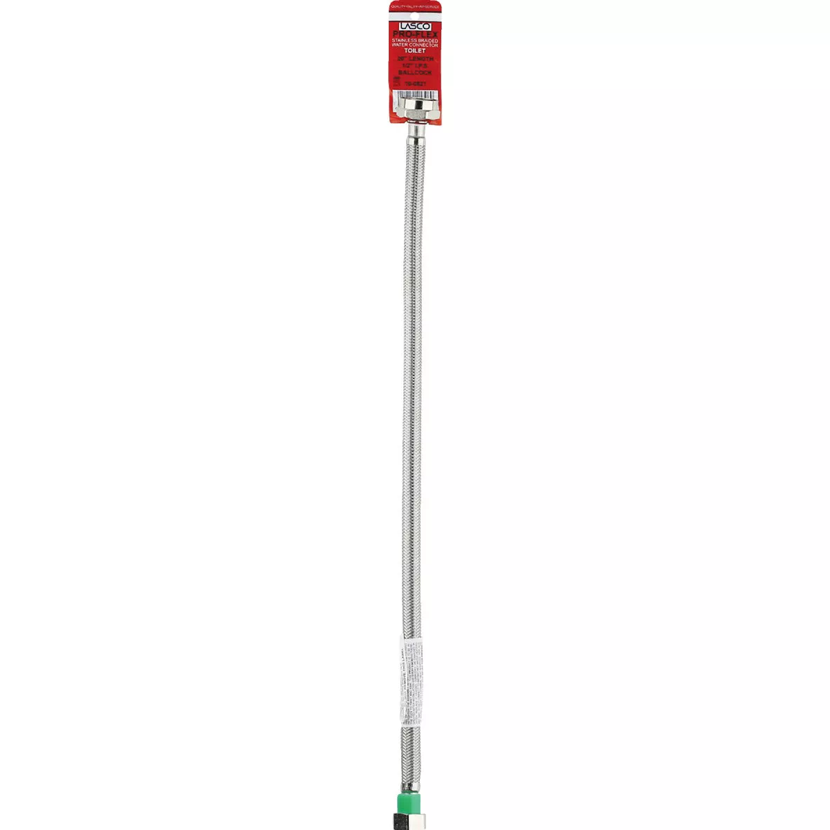 Lasco 1/2 In. IPS x 7/8 In. BC x 20 In. L Braided Stainless Steel Flex Line Toilet Connector - photo 2