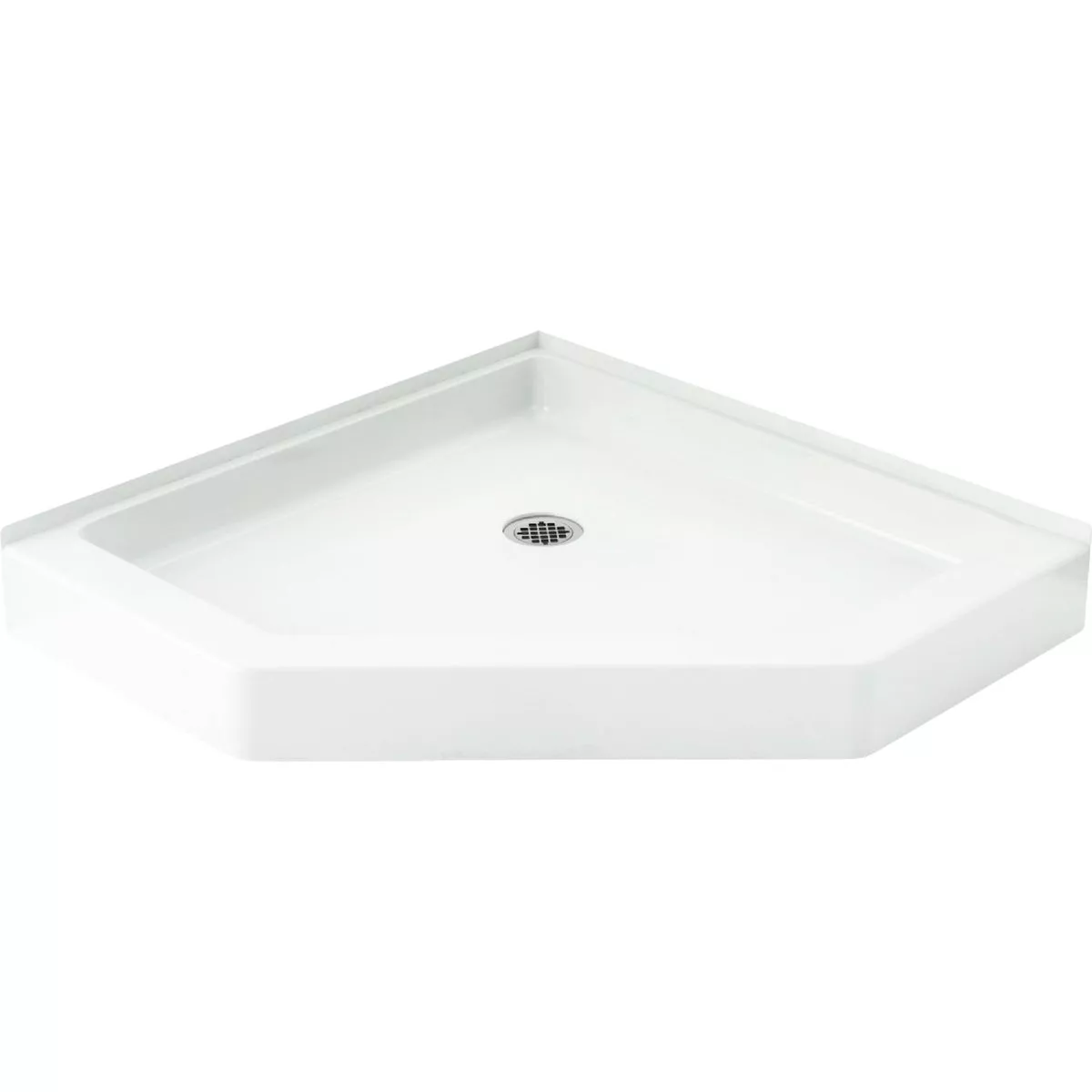 Sterling Intrigue 39 In. W x 39 In. D Center Drain Neo-Angle Shower Floor & Base in White - photo 3