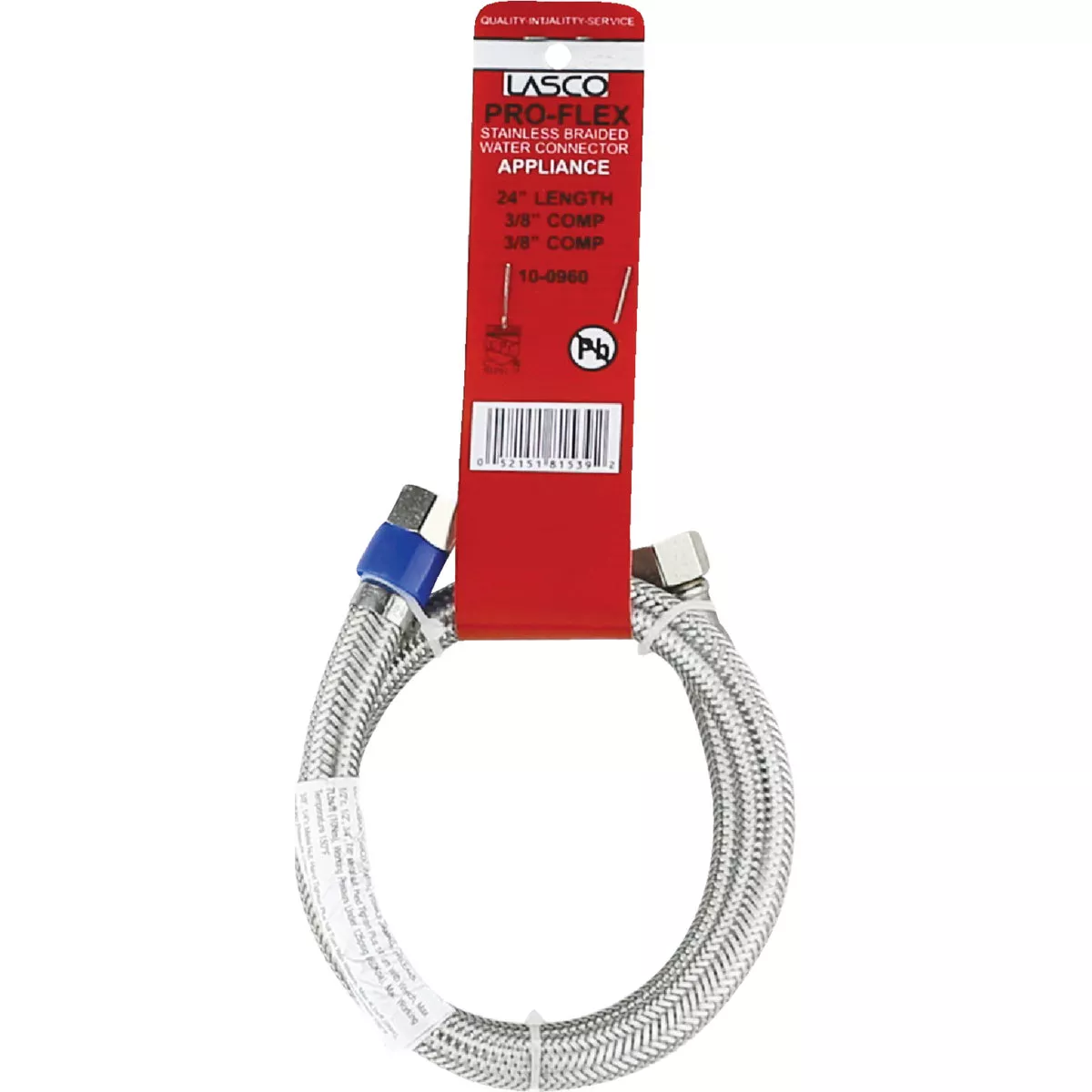 Lasco 3/8 In.C x 3/8 In.C x 24 In. L Braided Stainless Steel Flex Line Appliance Water Connector - photo 2