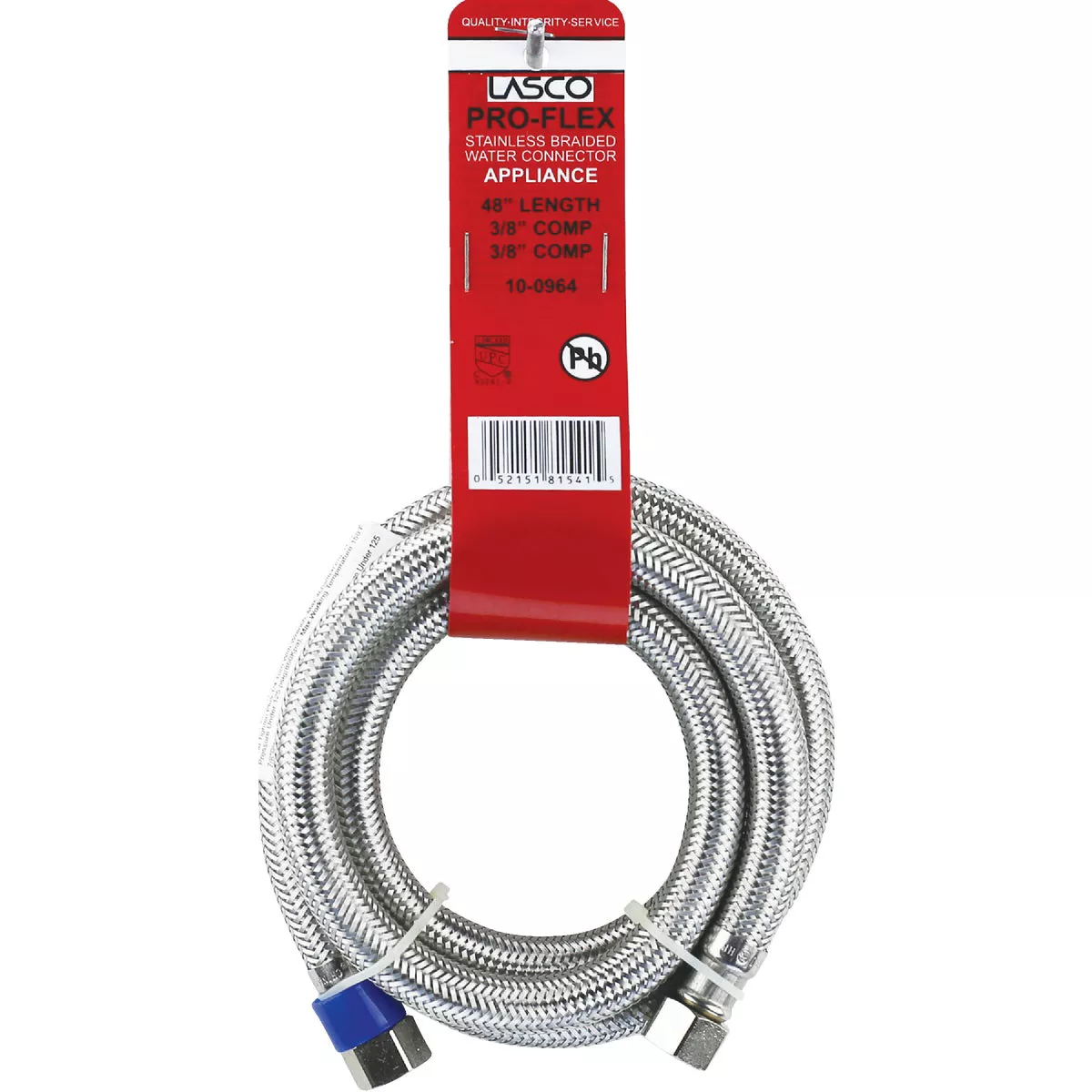 Lasco 3/8 In.C x 3/8 In.C x 48 In. L Braided Stainless Steel Flex Line Appliance Water Connector - photo 2