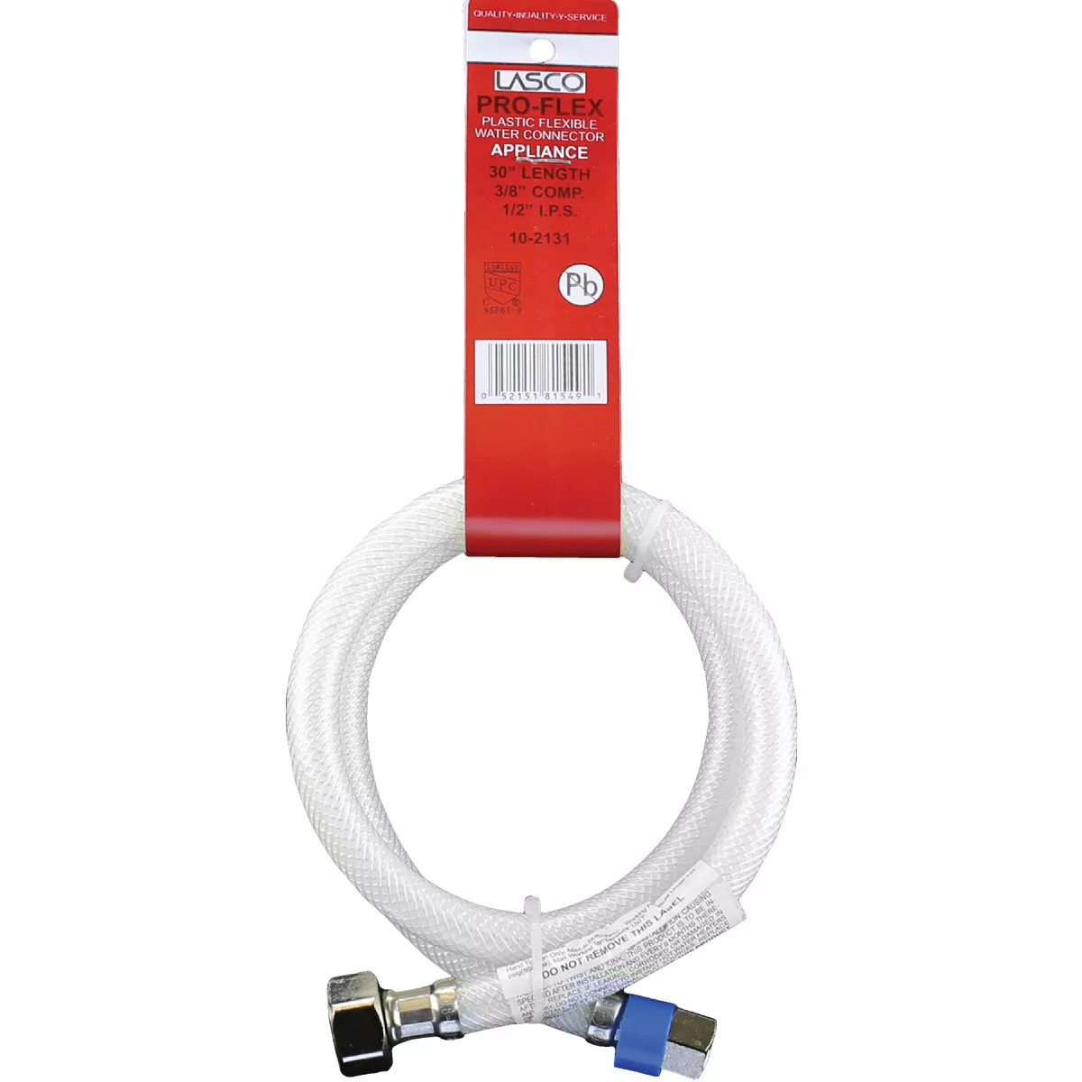 Lasco 3/8 In. C x 1/2 In. FIP x 30 In. L Braided Poly Vinyl Faucet Connector - photo 2