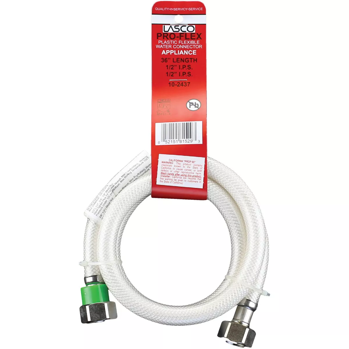 Lasco 1/2 In. FIP x 1/2 In. FIP X 36 In. L Braided Poly Vinyl Faucet Connector - photo 2