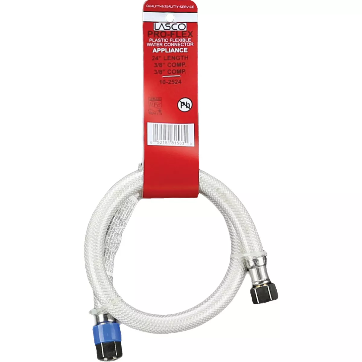 Lasco 3/8 In. C x 3/8 In. C x 24 In. L Braided Poly Vinyl Appliance Water Connector - photo 2