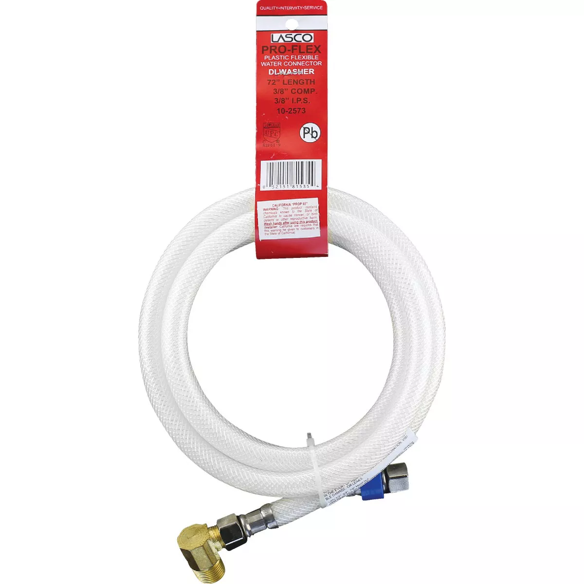 Lasco 3/8 In. x 3/8 In. x 72 In. L Braided Poly Vinyl Dishwasher Connector - photo 2
