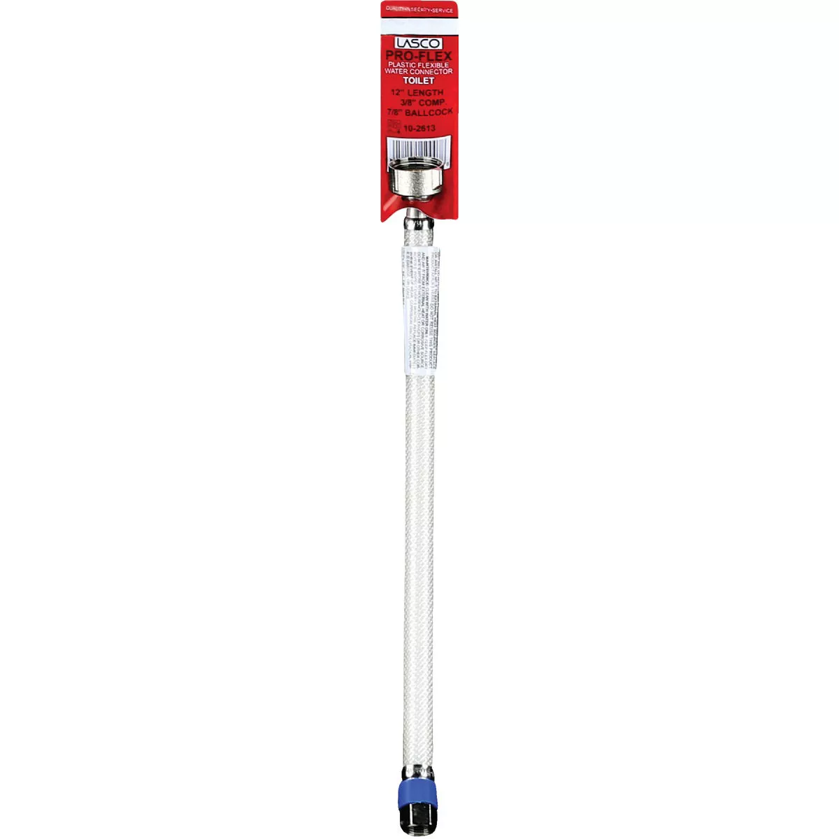 Lasco 3/8 In. C x 7/8 In. BC x 12 In. L Poly Braided Vinyl Toilet Connector - photo 2
