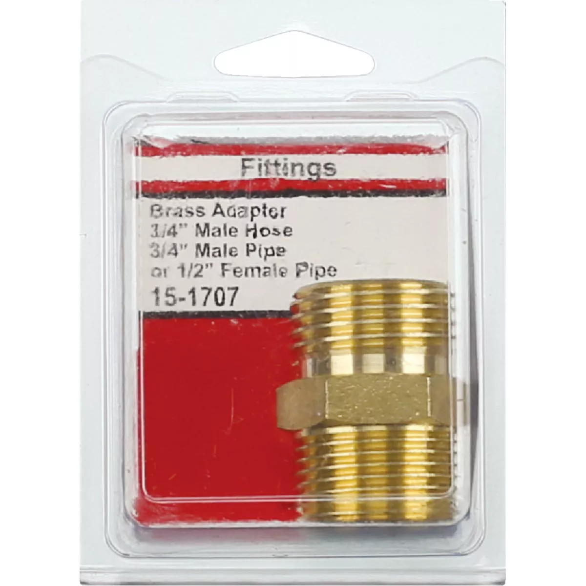 Lasco 3/4 In. MHT x 3/4 In. MPT x 1/2 In. FPT Brass Adapter - photo 2