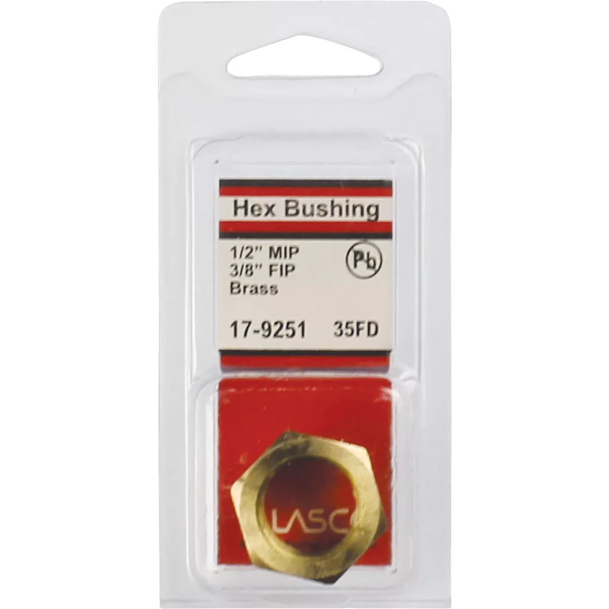Lasco 1/2 In. MPT x 3/8 In. FPT Brass Hex Bushing - photo 2