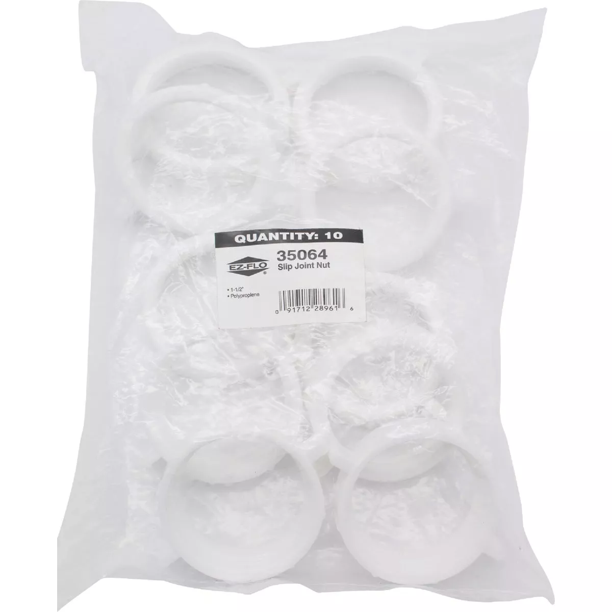 Eastman EZ-FLO 1-1/2 In. White Plastic Slip Joint Nut (10-Pack) - photo 2