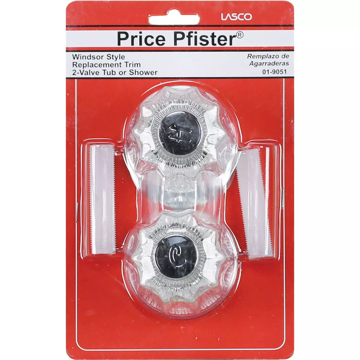 Lasco Price Pfister 2-Valve Round Clear Tub & Shower Handle Kit - photo 2