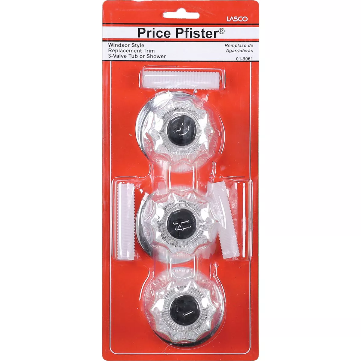 Lasco Price Pfister 3-Valve Round Clear Tub & Shower Handle Kit - photo 2