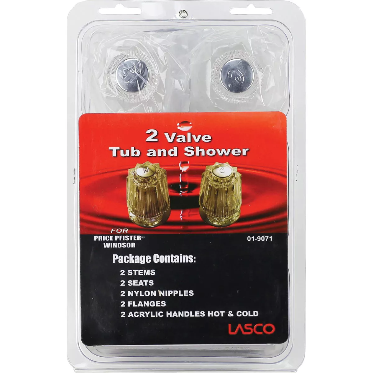 Lasco Price Pfister 2-Valve Round Clear Tub & Shower Handle Kit - photo 2