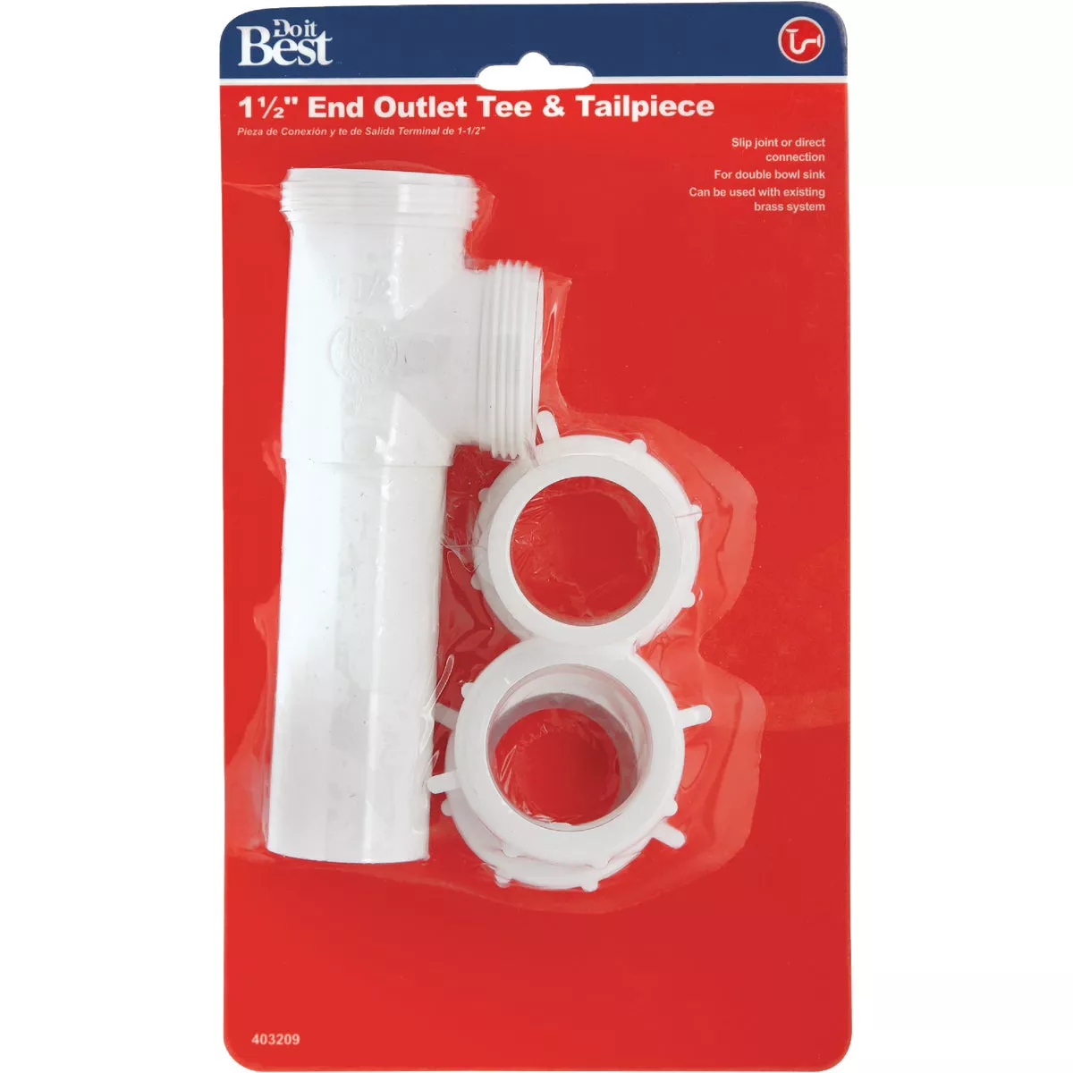 Do it Best 1-1/2 In. White Polypropylene End Outlet Tee - photo 2