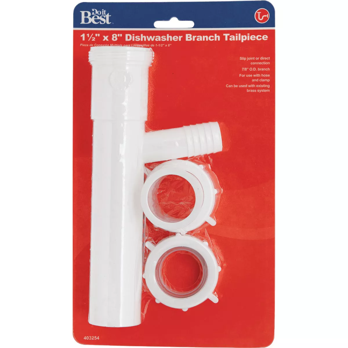 Do it Best 1-1/2 In. x 8 In. Plastic Dishwasher Tailpiece - photo 2