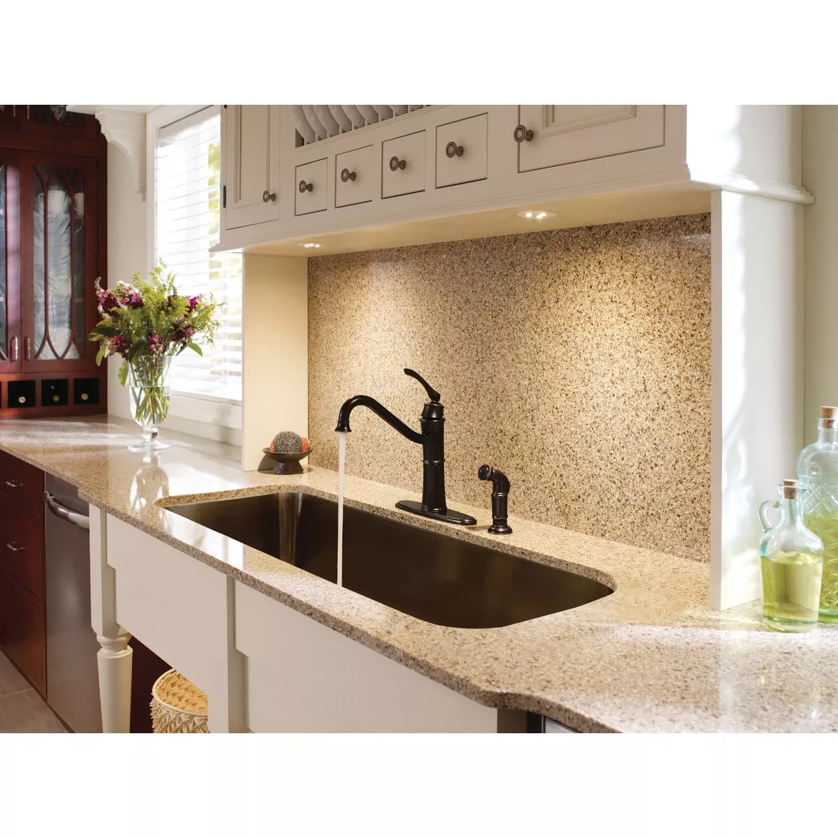 Moen Wetherly 1-Handle Lever Kitchen Faucet with Side Spray, Mediterranean Bronze - photo 2