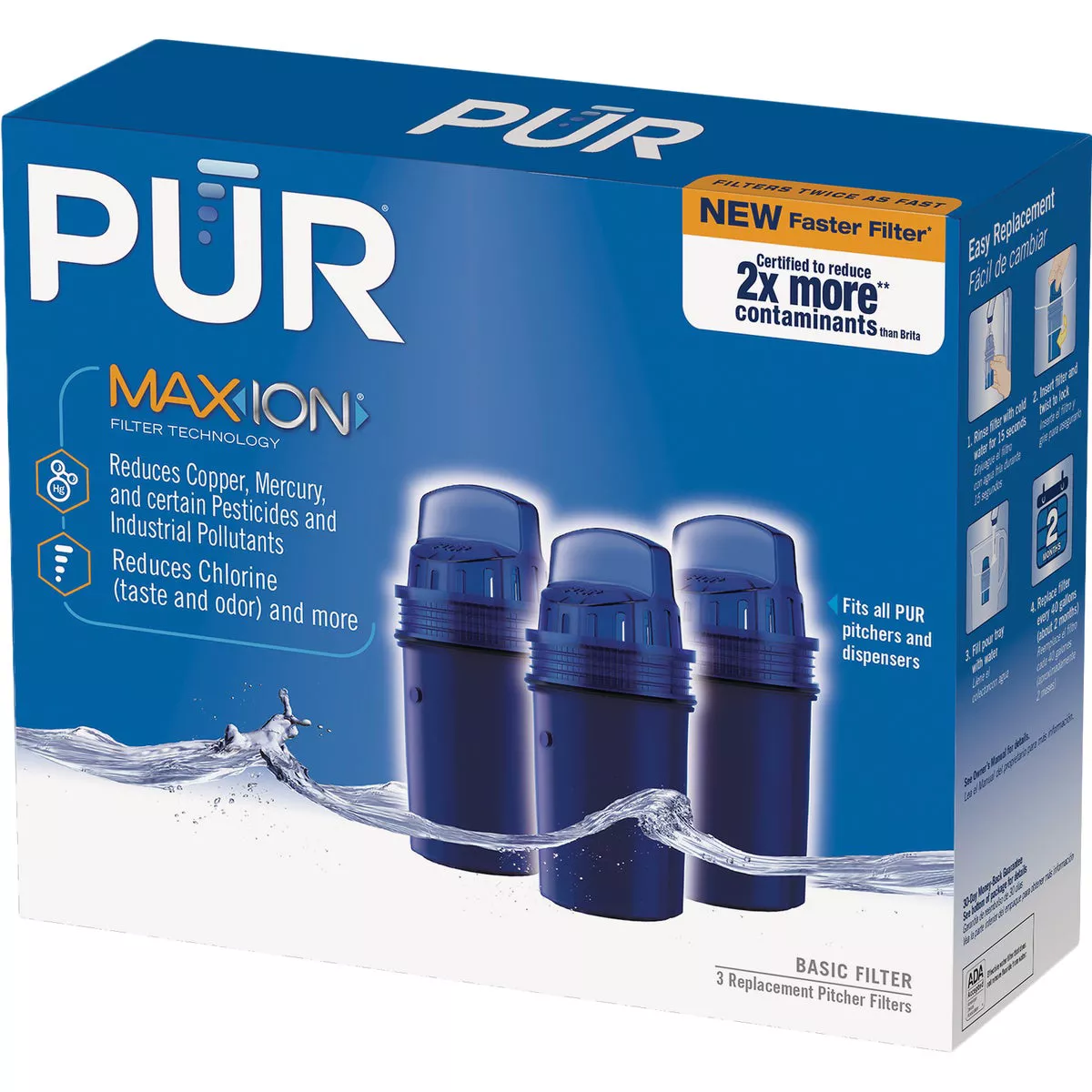 PUR Pitcher Water Filter Replacement Cartridge, (3-Pack) - photo 2