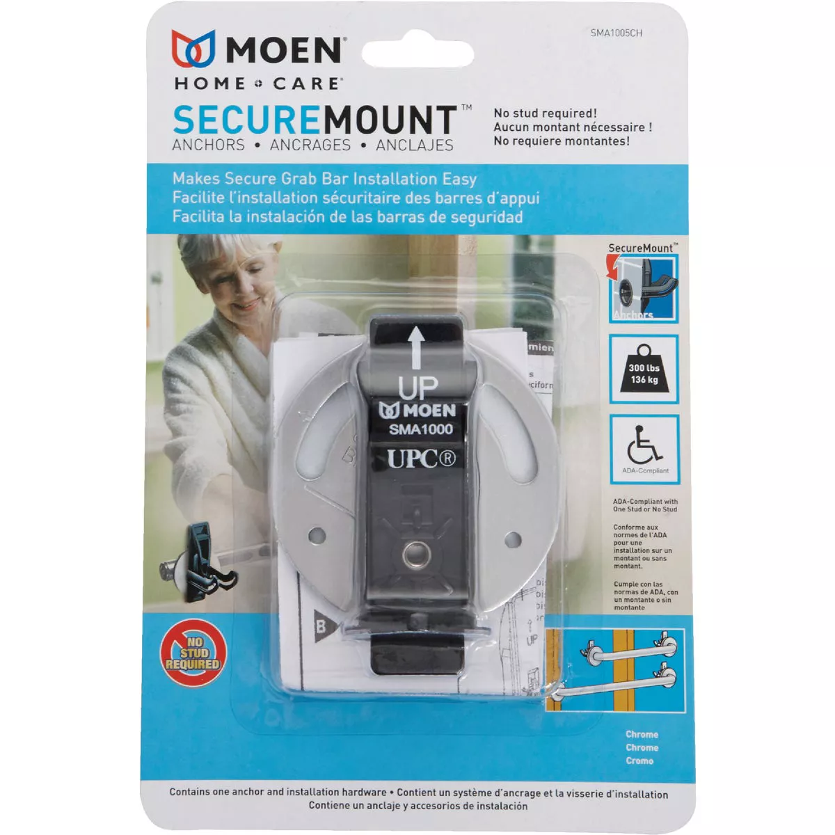 Moen Home Care 300 Lb. Stainless Steel Grab Bar Mounting Anchor - photo 3
