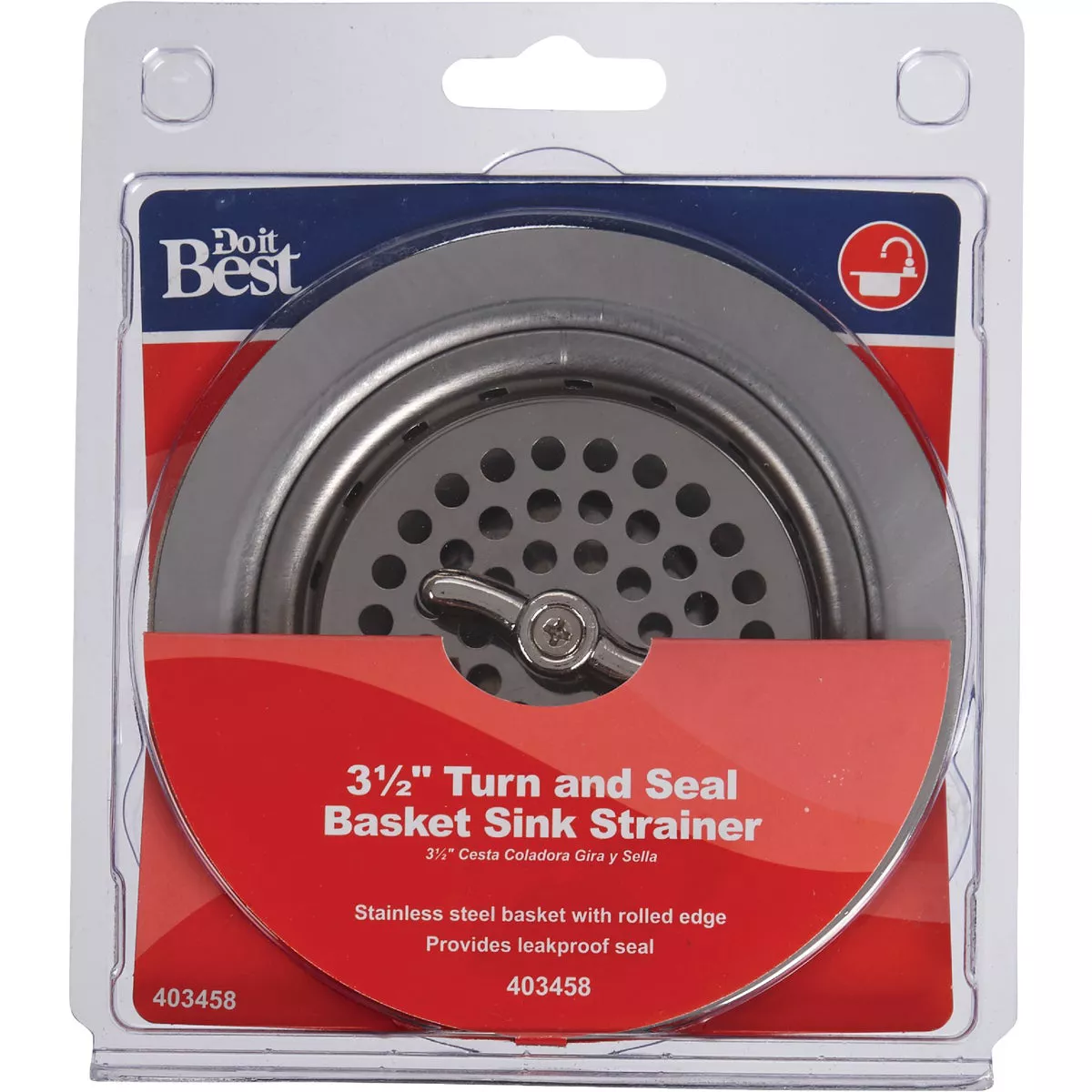 Do it 3-1/2 In. Chrome Turn 'n Seal Basket Strainer Assembly - photo 2
