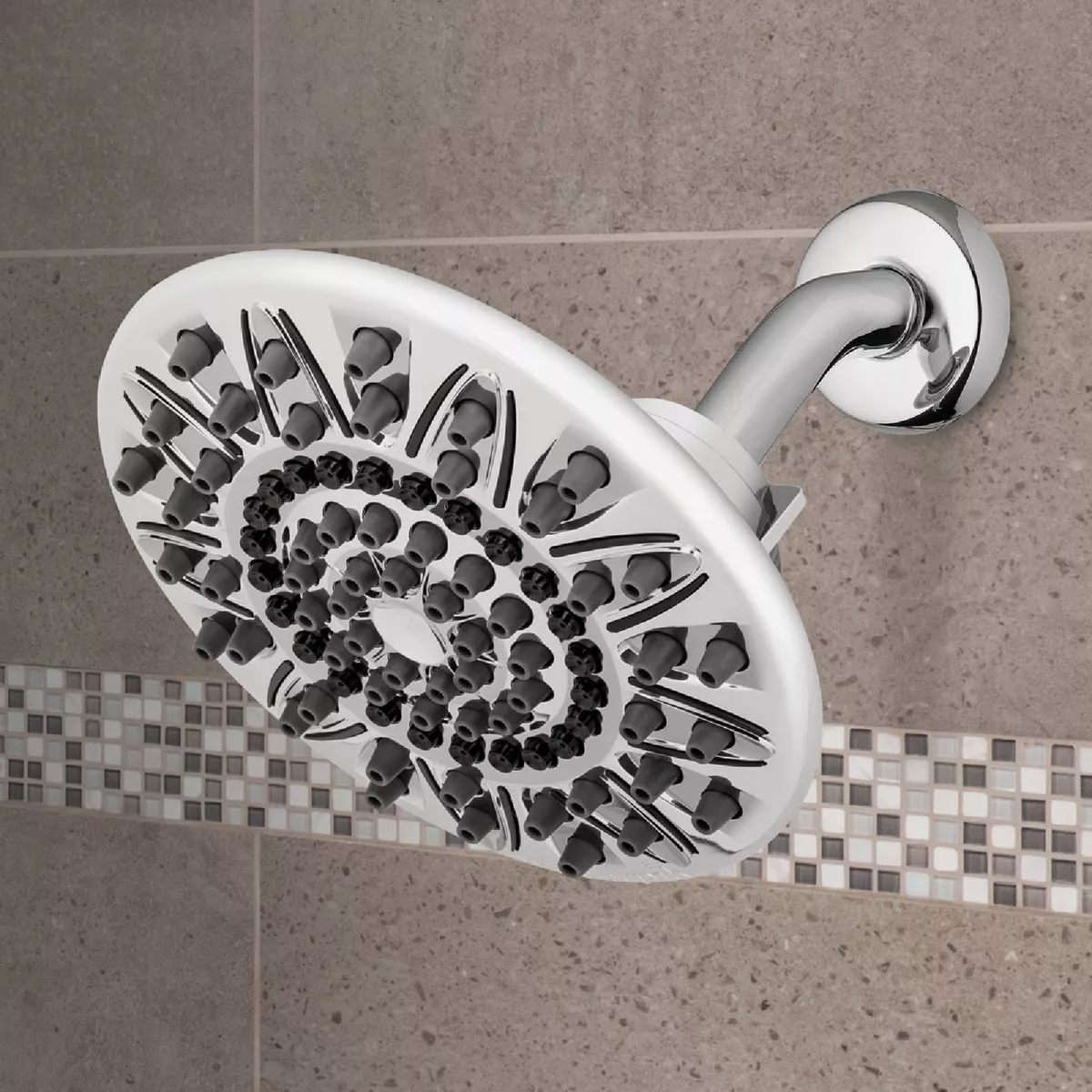 Waterpik RainFall+ Rain Shower 7-Spray 1.8 GPM Fixed Showerhead, Chrome - photo 3