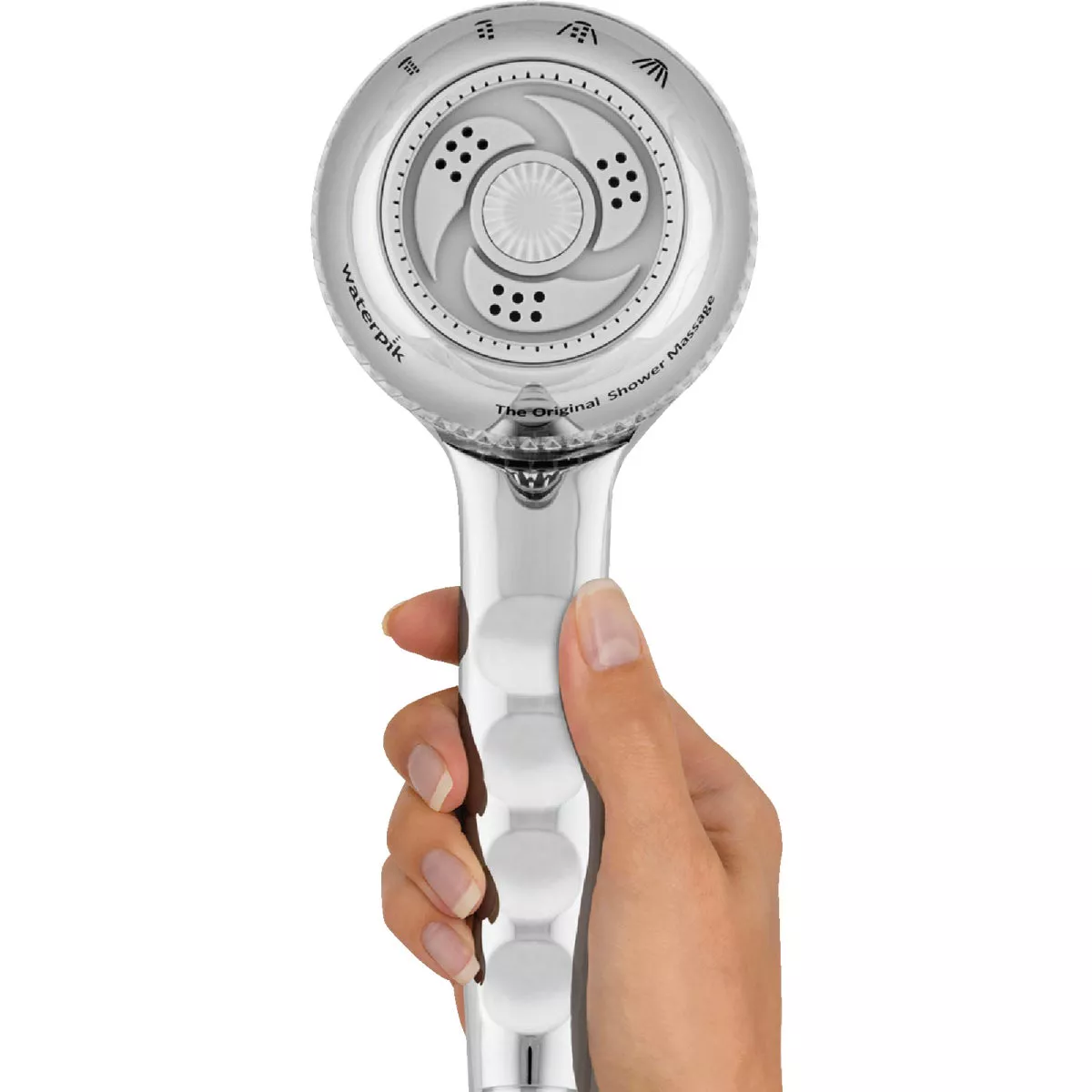 Waterpik PowerSpray+ 4-Spray 1.8 GPM Handheld Shower, Chrome - photo 5