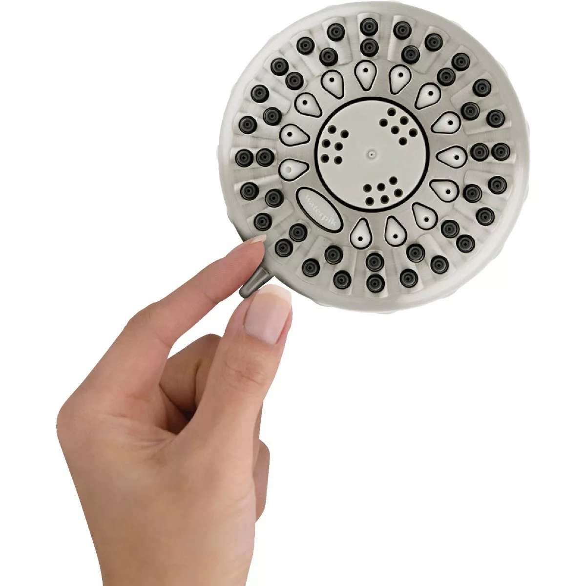 Waterpik PowerSpray+ 5-Spray 1.8 GPM Fixed Showerhead, Brushed Nickel - photo 3