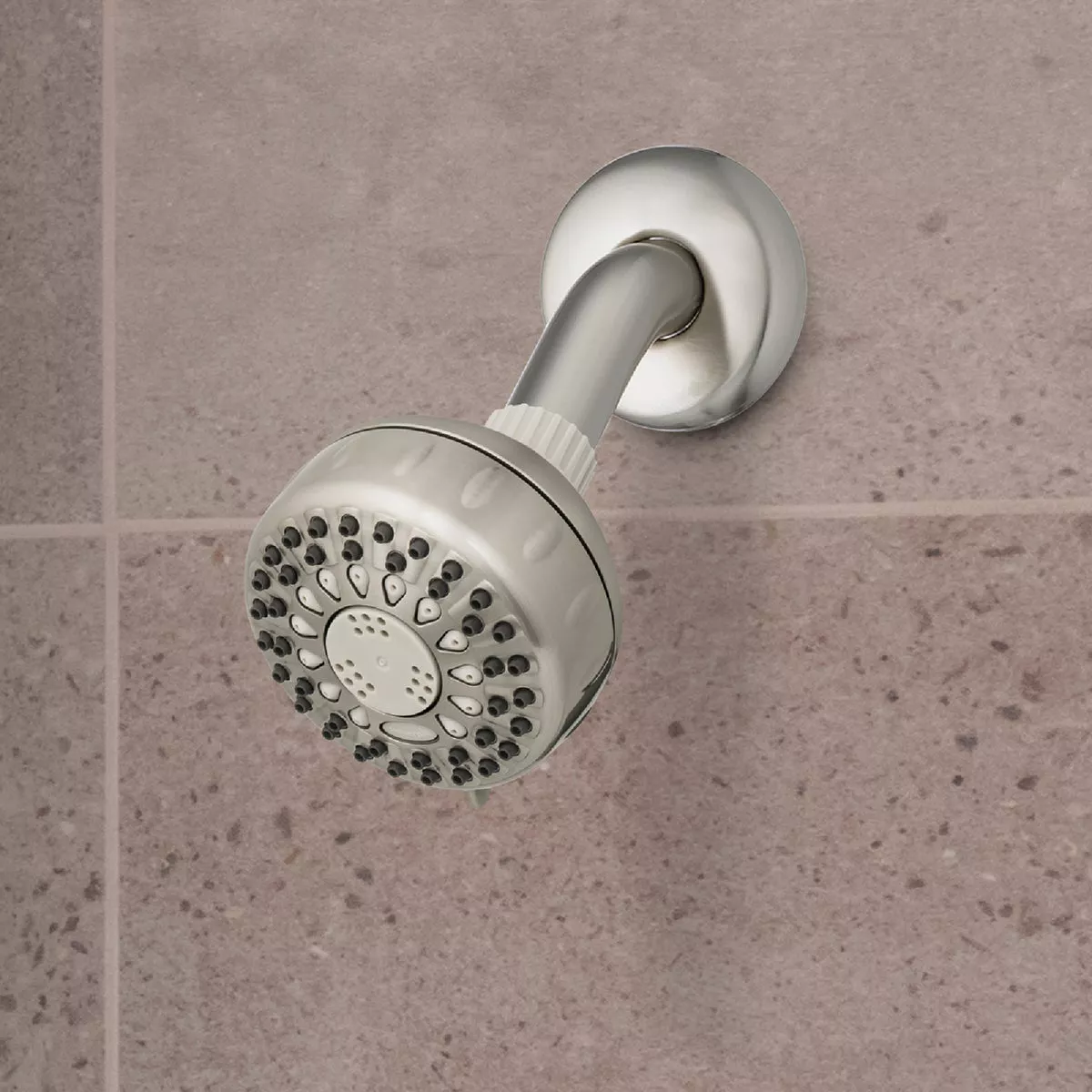 Waterpik PowerSpray+ 5-Spray 1.8 GPM Fixed Showerhead, Brushed Nickel - photo 2