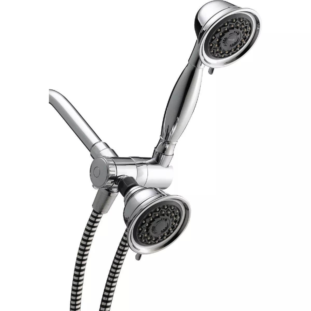 Waterpik PowerSpray+ Dual Shower Head 3-Spray 1.8 GPM Combo Handheld Shower & Showerhead, Chrome