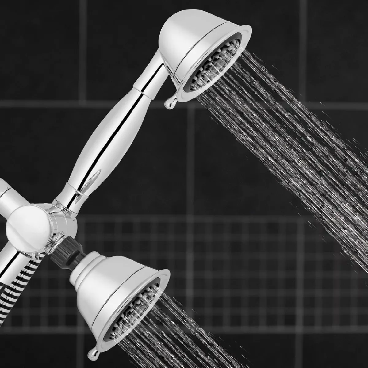 Waterpik PowerSpray+ Dual Shower Head 3-Spray 1.8 GPM Combo Handheld Shower & Showerhead, Chrome - photo 4